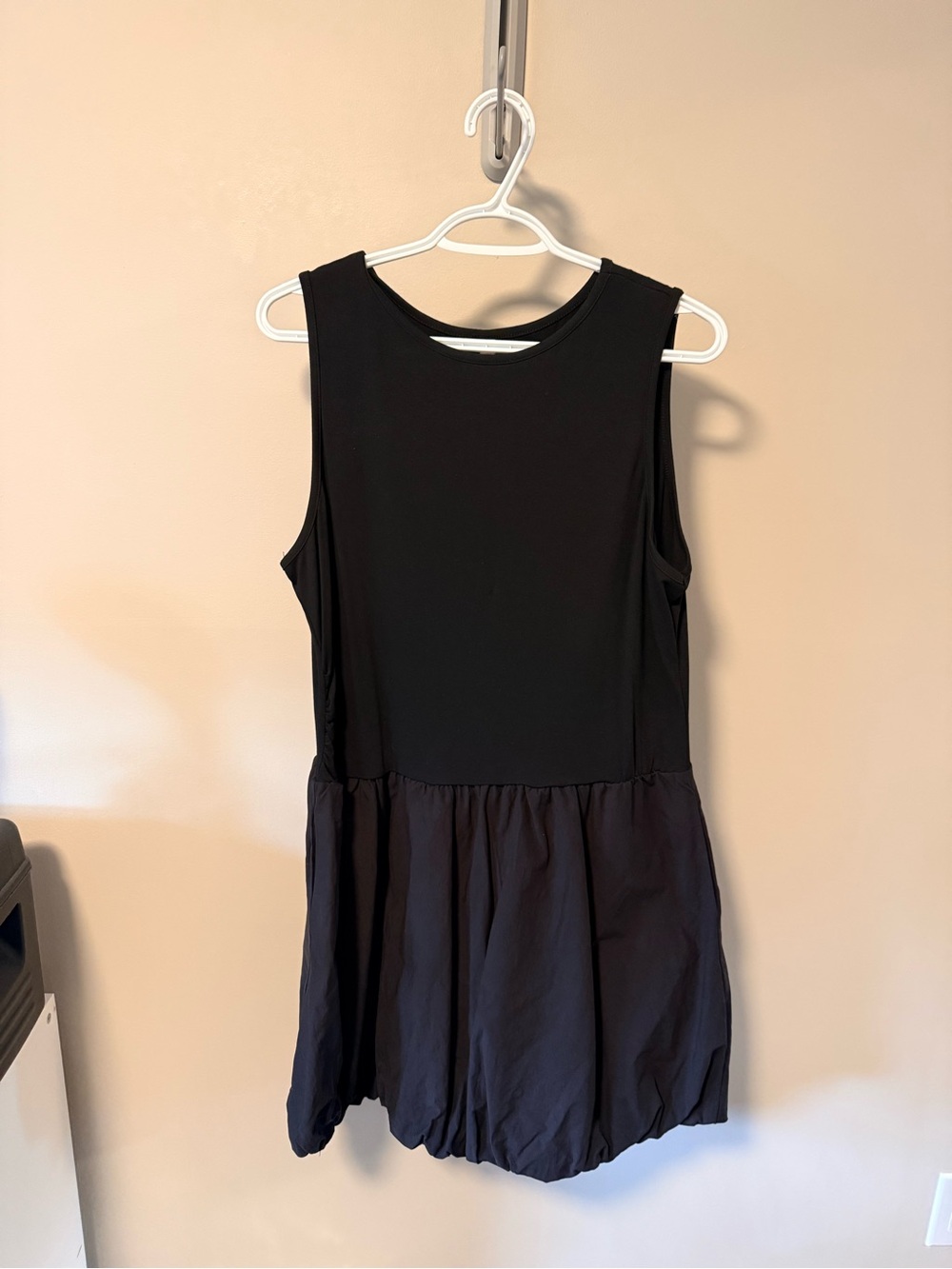 Sleeveless Black Bubble-Hem Dress